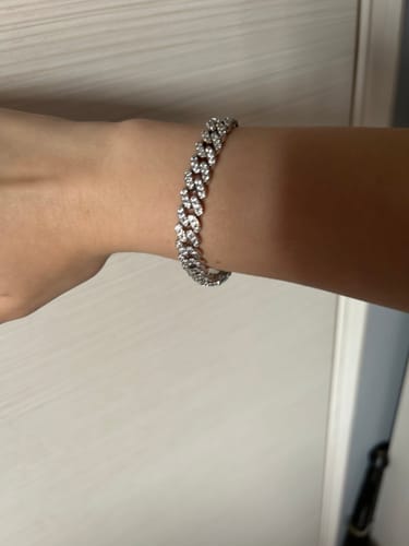 Customer photo review of ICY CUBANA BRACELET. - WHITE GOLD