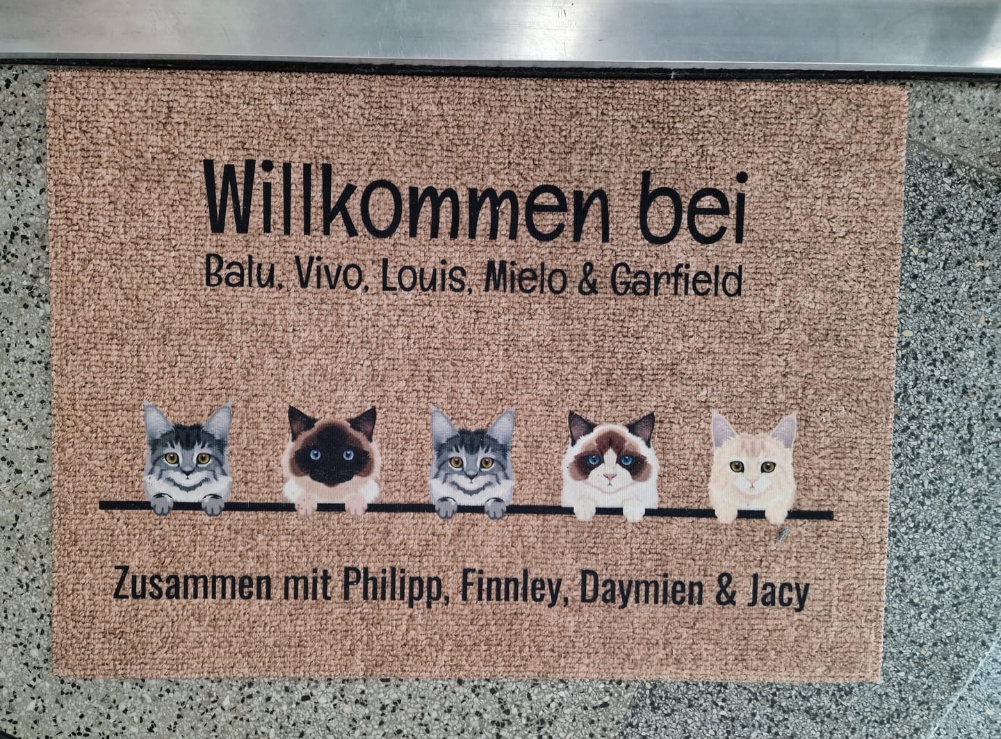 Customer photo review of Alle meine Fellnasen - Individuelle Fußmatte