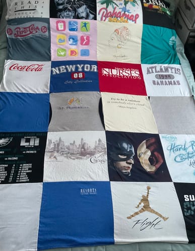 T-shirt quilt from new york university by M. from NY