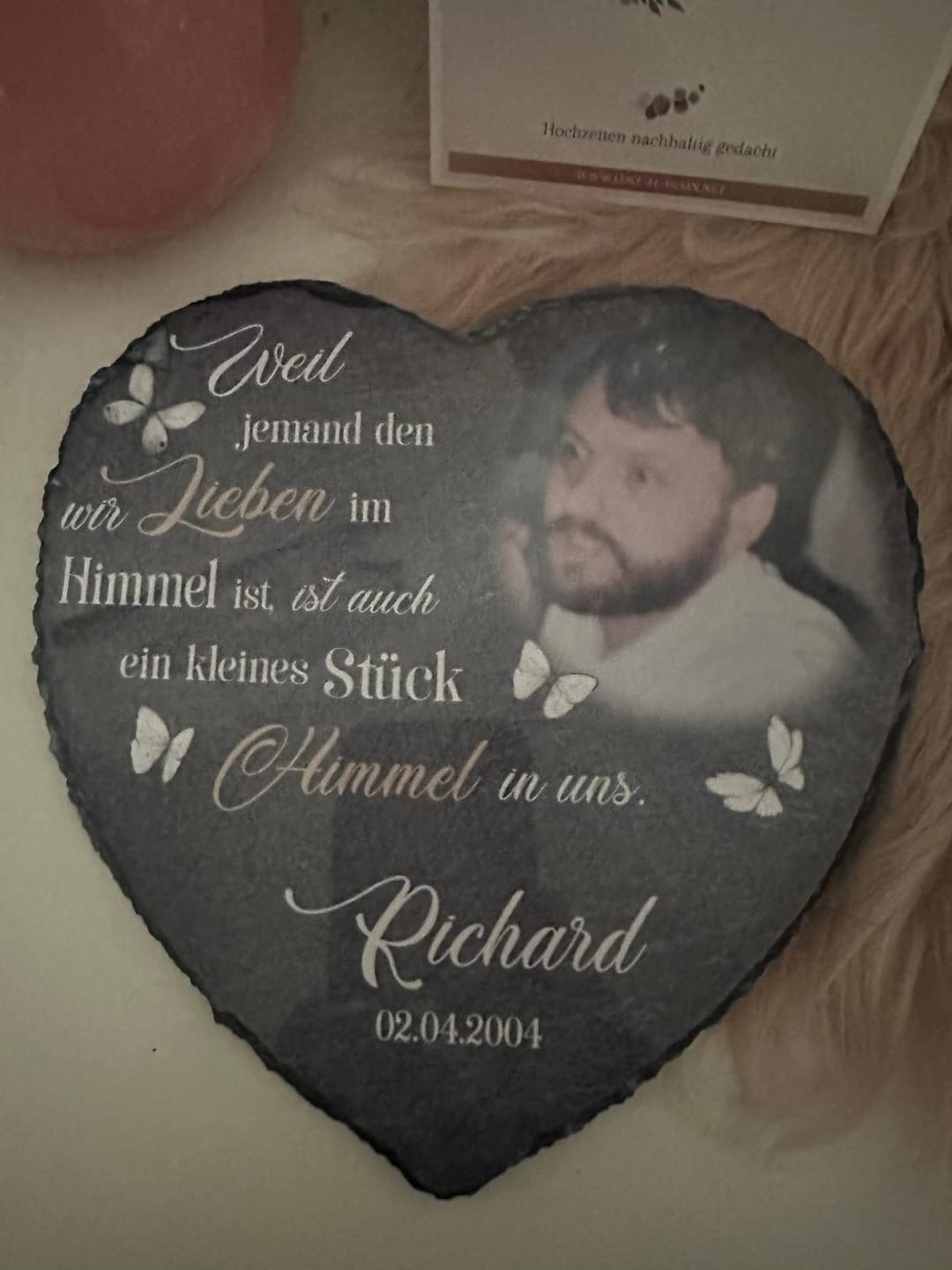 Customer photo review of Ein Stückchen Himmel - Familien-Schieferherz