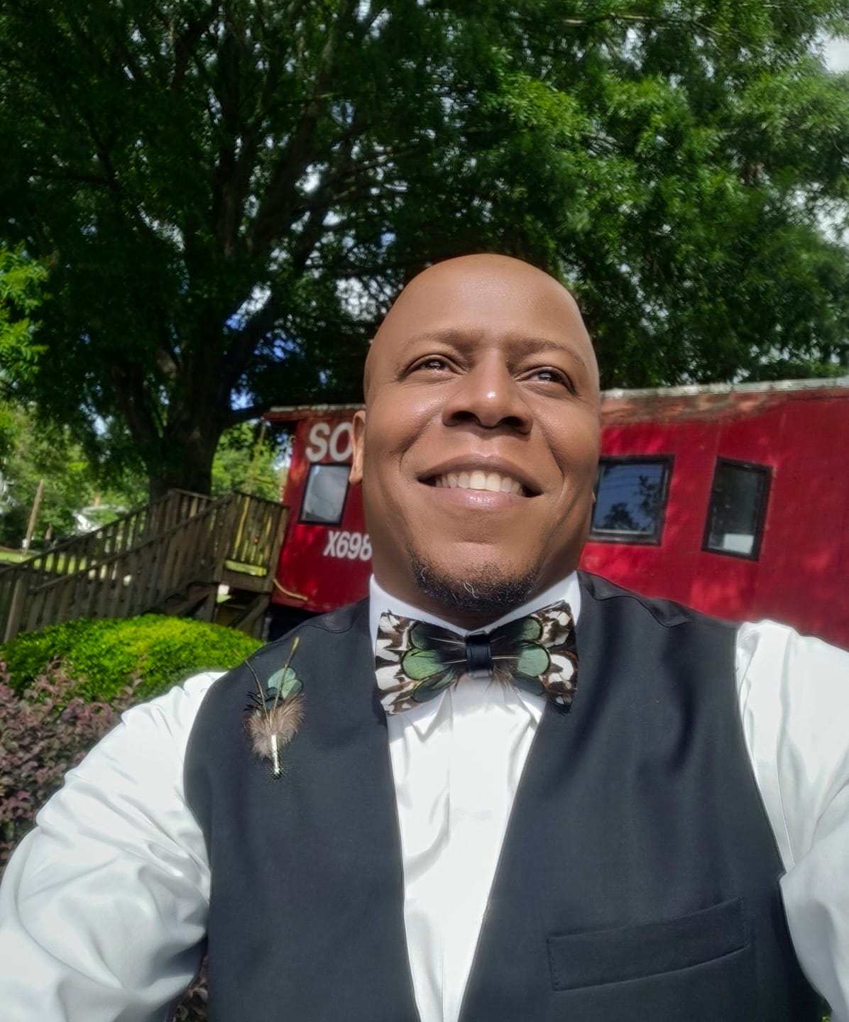 Customer photo review of The Hunter- Feather Bow Tie