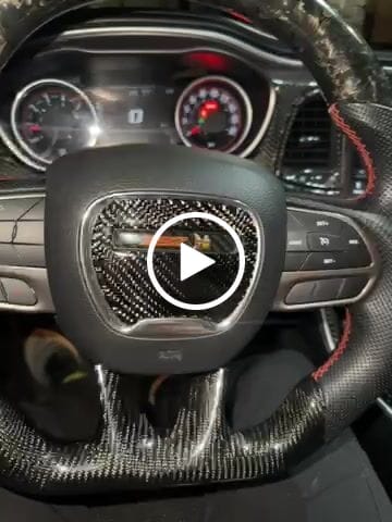 Customer video review of Dodge Challenger/Charger/Durango 2015-2023 Carbon Fiber Steering Wheel Airbag Center Overlay