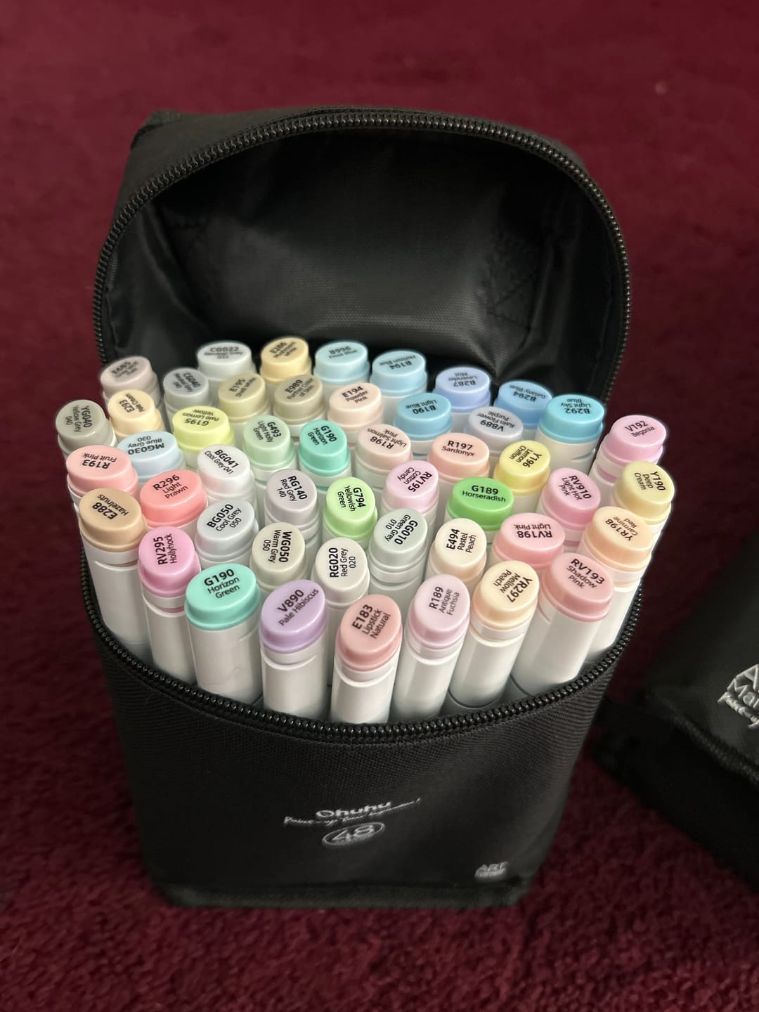 Customer photo review of Ohuhu Oahu 48 Pastel Colors Dual Tips Alcohol Art Markers, Fine & Chisel
