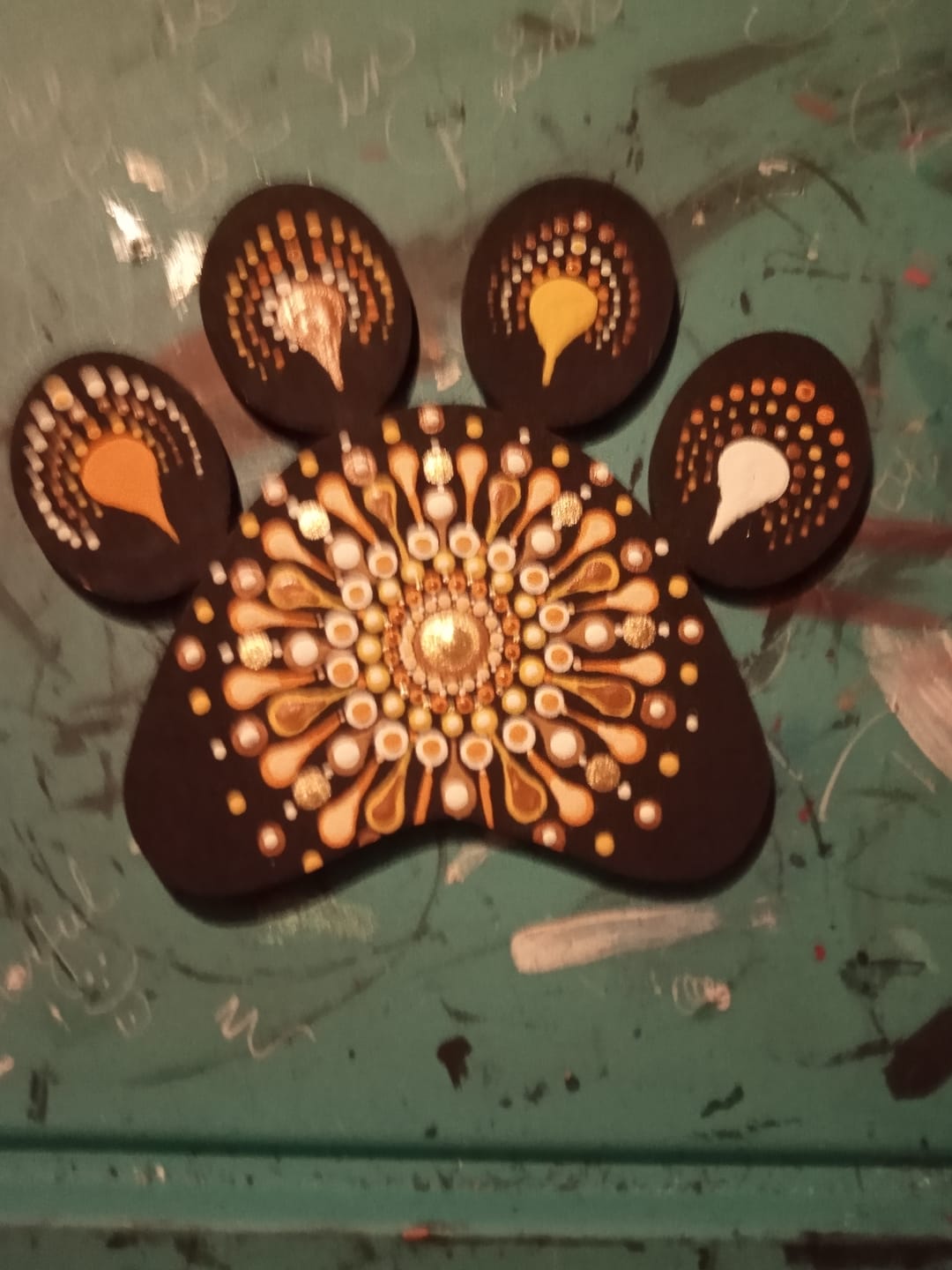 Customer photo review of Unfinished Wood Paw Print Shape - Pet Craft - up to 36"