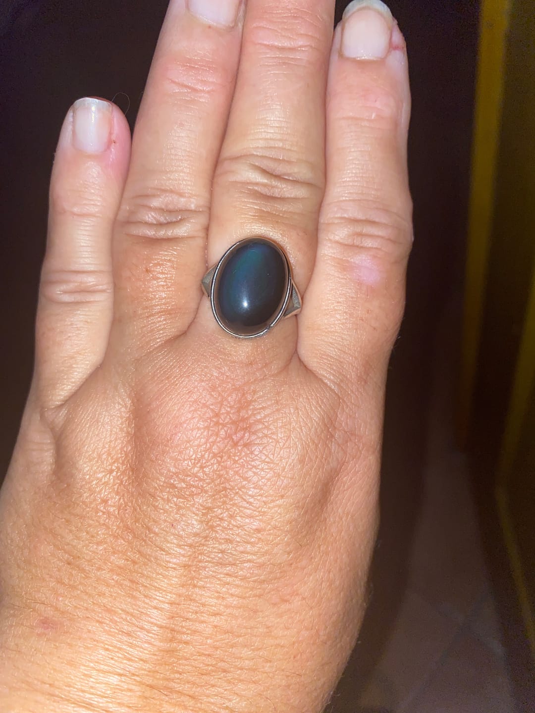 Customer photo review of Bague Ajustable "Guérison de L'Âme" en Obsidienne Œil Céleste & Argent