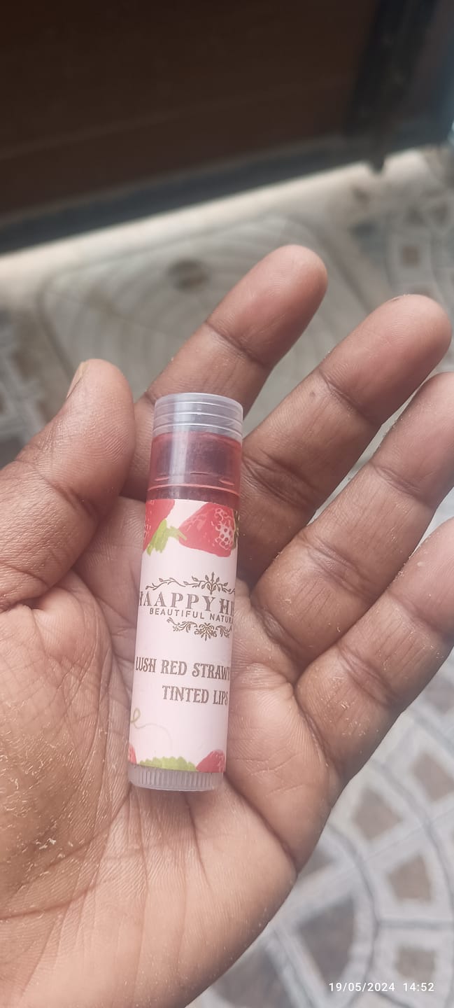 Customer photo review of Lip Balm With Tint Strawberry