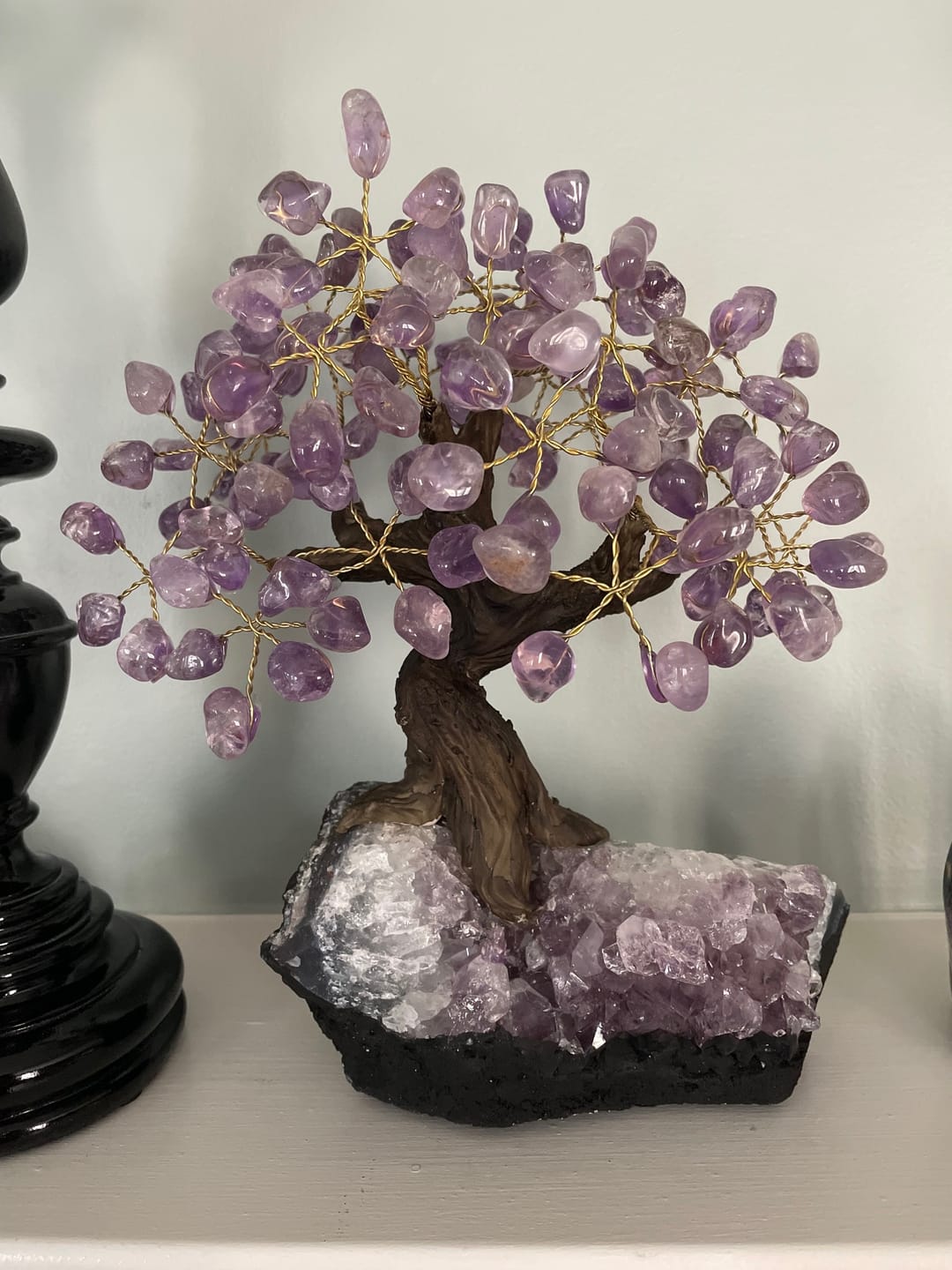 Customer photo review of Amethyst 9" Tall Handmade Gemstone Tree on a Crystal base, 120 Gems #5403AMTH