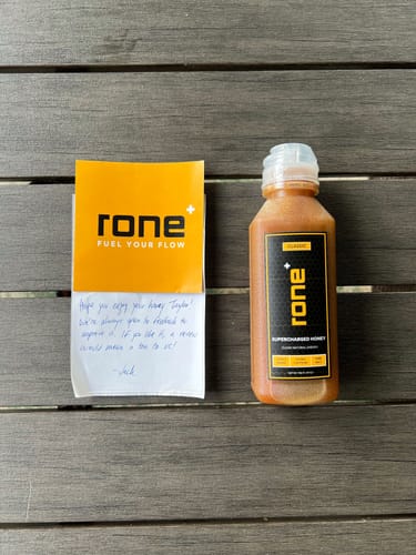 Customer photo review of SuperCharged Honey Bottle - Natural Pre-Workout (30 Servings)