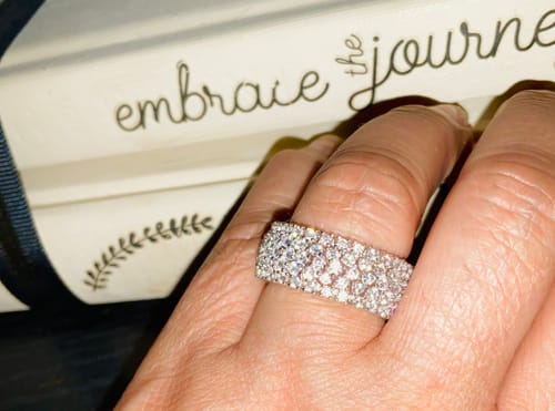 Customer photo review of CZ Eternity Ring in Sterling Silver
