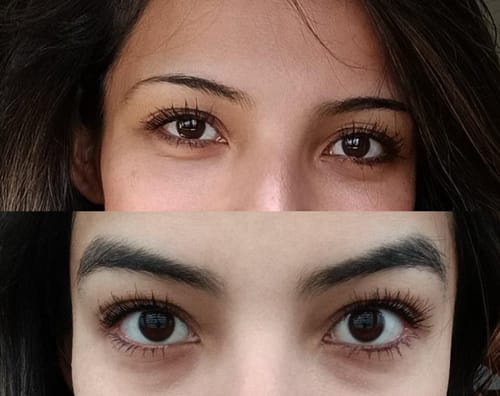 Customer photo review of Suero para pestañas y cejas