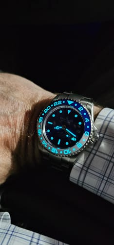 Customer photo review of Oceaneva™ Men's GMT TITANIUM Automatic Deep Marine Explorer 1250M Blue & White Ceramic Bezel Watch