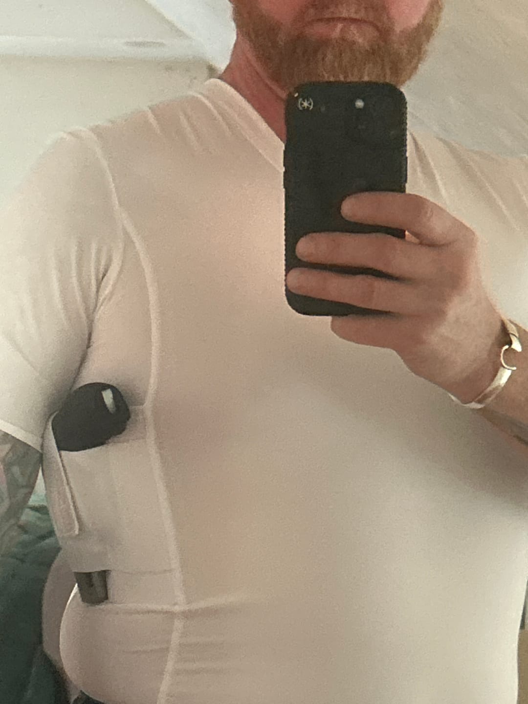Customer photo review of Mens Concealed Carry Executive V-Neck Tee