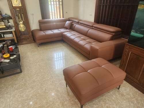 Customer photo review of ATRIGON - Sofa góc da 3 chỗ tựa gật gù