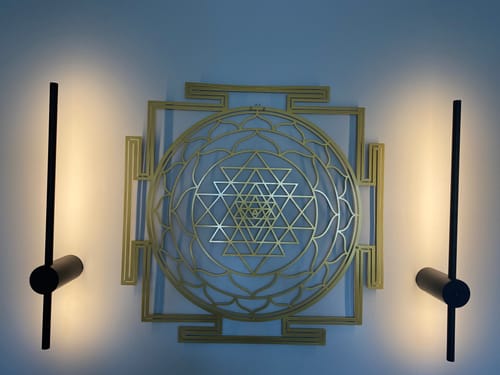 Customer photo review of Sri Yantra Sacred Geometry Metal Wall Decor