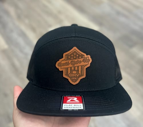 Customer photo review of Flat Bill Seven-Panel Leather Patch Hat - Richardson 168
