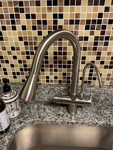 Customer photo review of Karlstad - Three Ways Kitchen Faucet with Filter Tap & Pull-Out Spout for Kitchen Sink