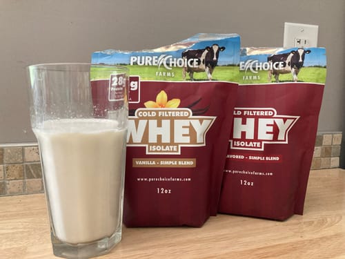 Customer photo review of Whey Protein Isolate with Organic Vanilla
