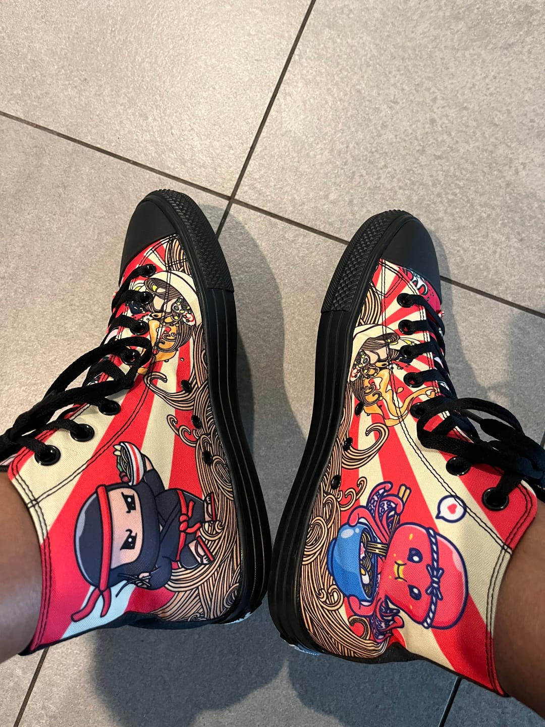 Customer photo review of Noodles High Tops ( Black or White Sole ) 2 For 1