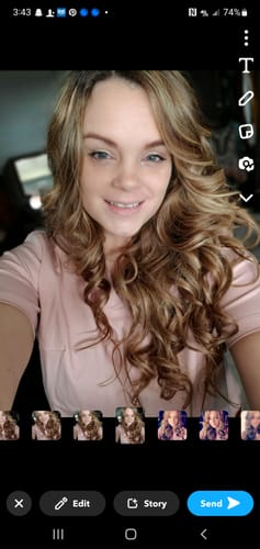 Customer photo review of U Tip Human Hair Extensions Brown and Blonde Highlights #4/27