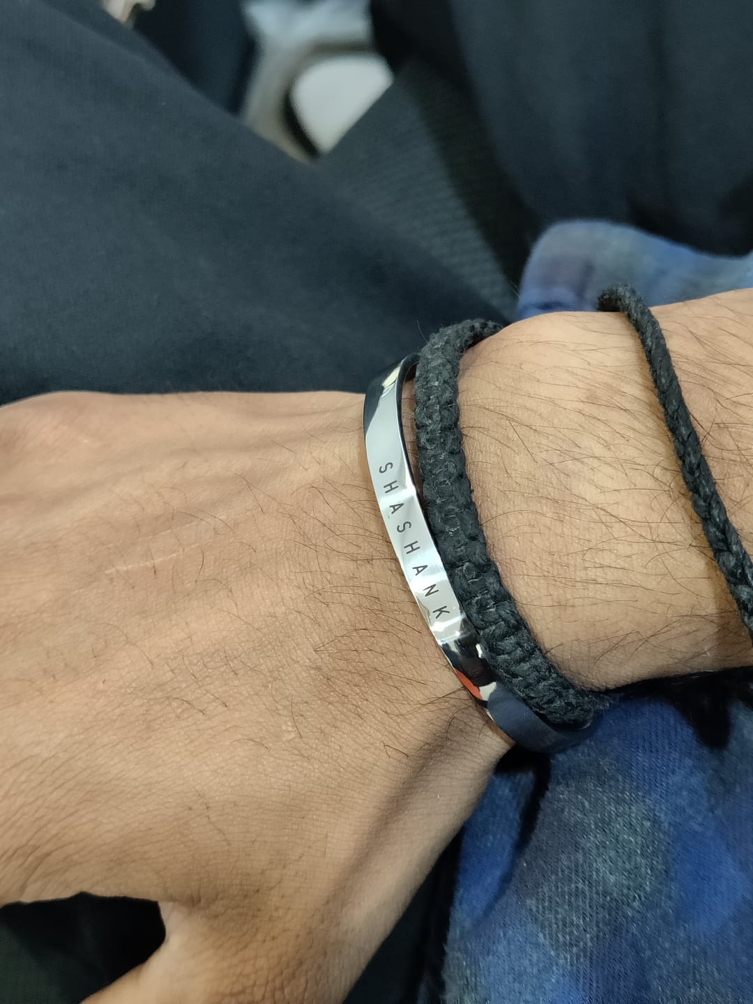 Customer photo review of Personalised Silver Kada