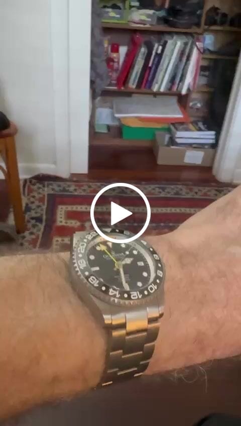 Customer video review of Oceaneva™ Men's GMT TITANIUM Automatic Deep Marine Explorer 1250M Black Ceramic Bezel Watch