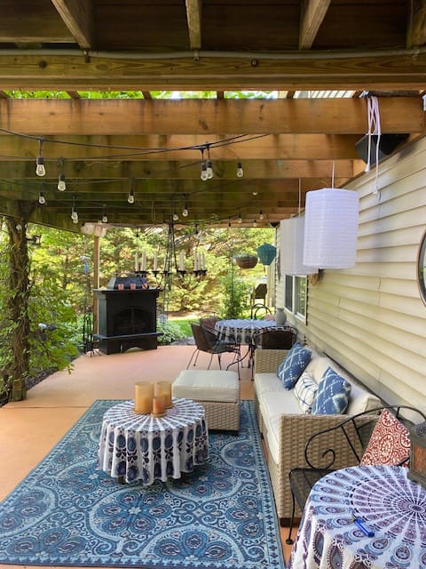 Customer photo review of White Cylinder Shimmering Nylon Lantern, 14-inch x 20-inch