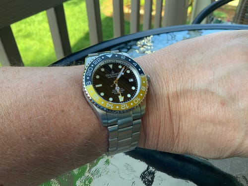 Customer photo review of Oceaneva™ Men's GMT Deep Marine Explorer 1250M Pro Diver Watch Yellow and Black