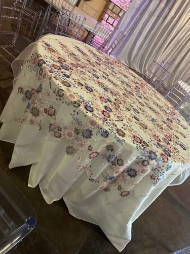Customer photo review of 5 YARDS / 6 COLORS / Rym Cute Pansies Floral Sequin Embroidery Glitter Tulle Mesh LaceParty Prom Bridal Dress Fabric