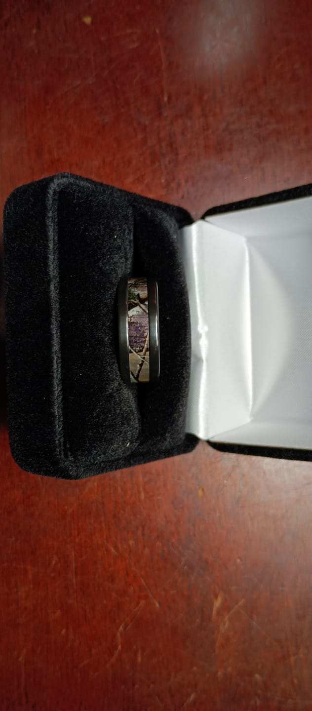 Customer photo review of Realtree AP Camo Ring for Him - Black Zirconium 8mm