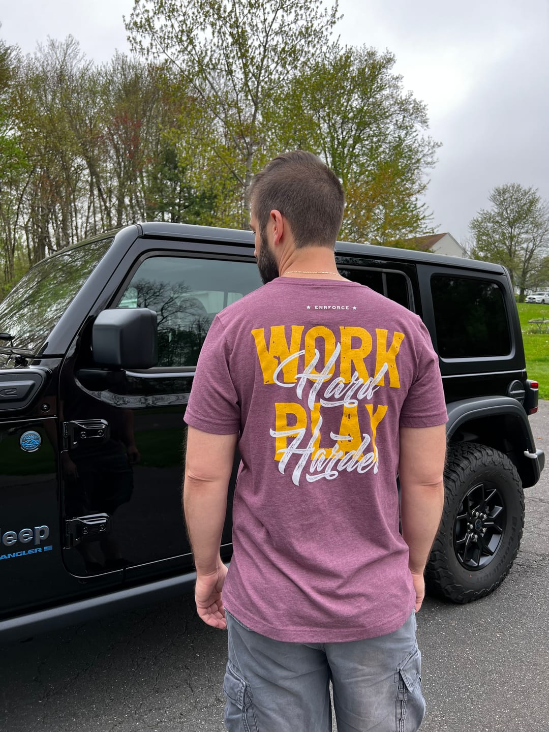 Customer photo review of Work Hard Play Harder Tee