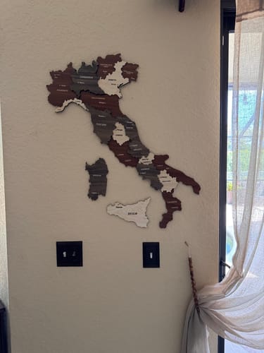 Customer photo review of 3D Wooden Multilayered Italy Map