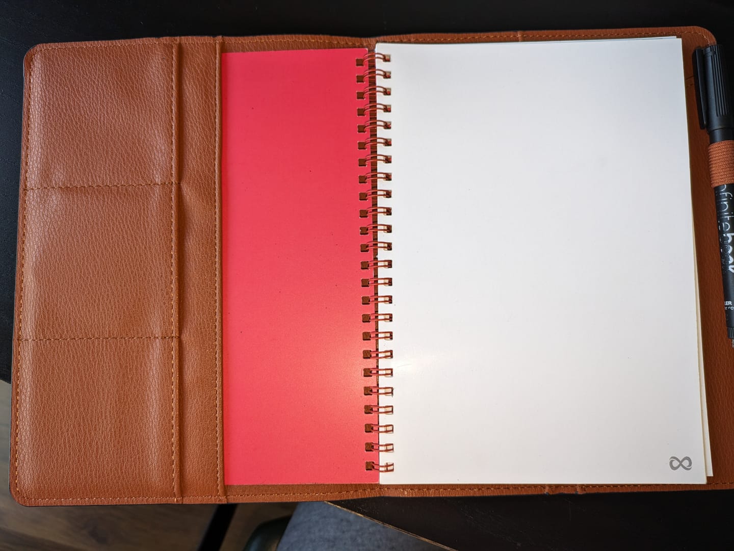 Customer photo review of Blue Leather Notebook Cover