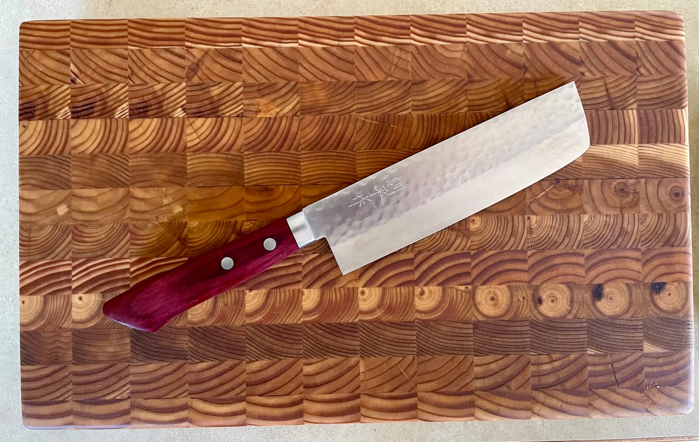 Customer photo review of Masutani Tsuchime Nakiri 165 mm