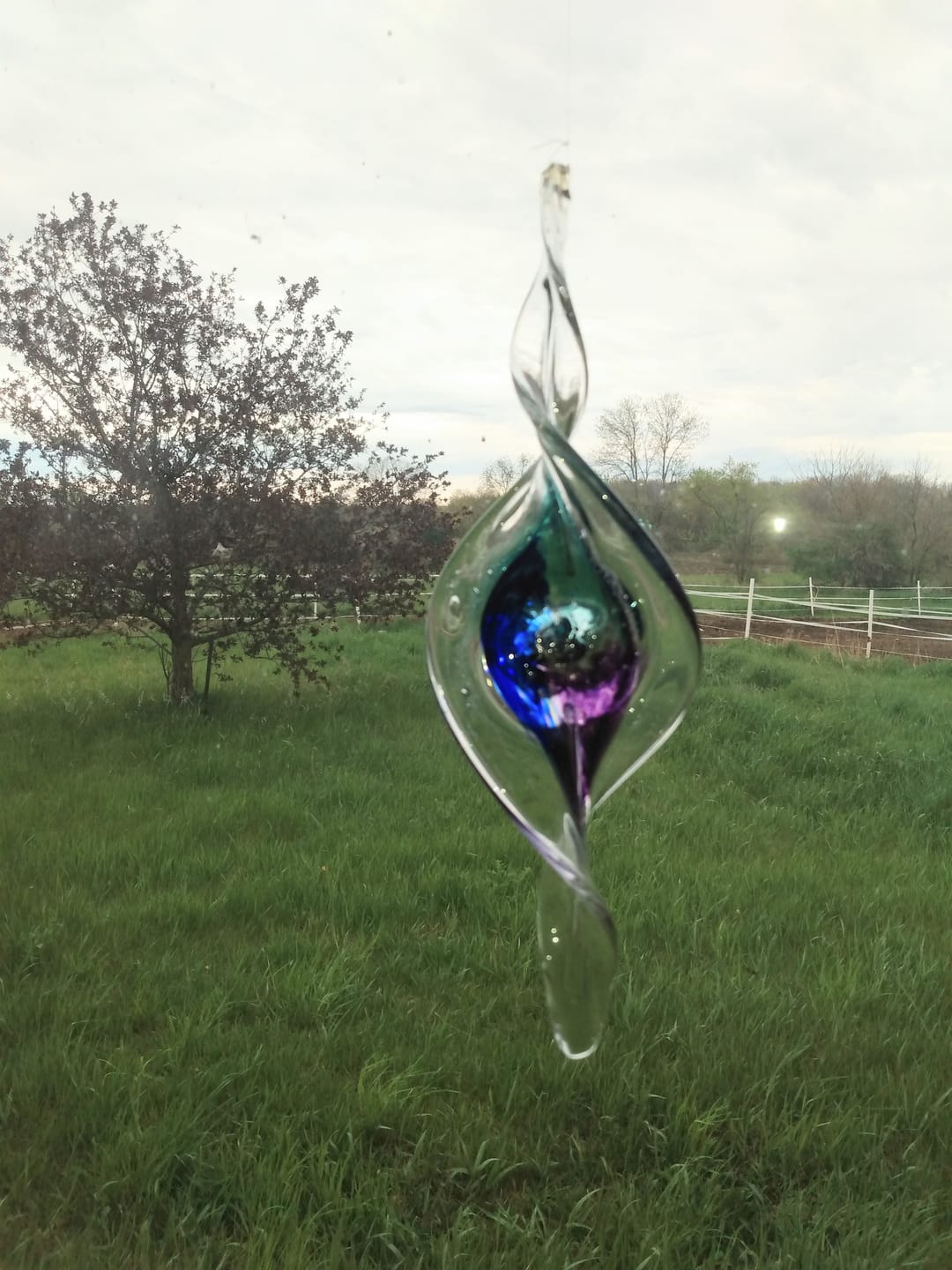 Customer photo review of Dichroic Spinner Suncatcher with Infused Cremains