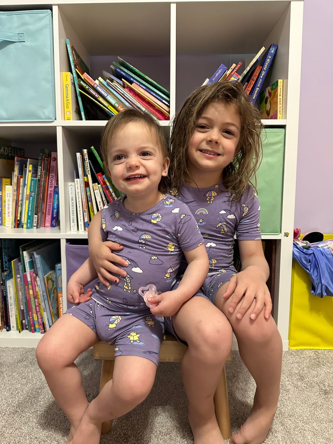 Customer photo review of Rainbow Bear Kids Bamboo Short Set