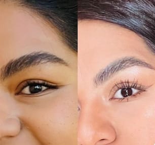 Customer photo review of Suero para pestañas y cejas