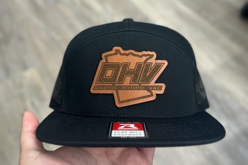 Customer photo review of Flat Bill Seven-Panel Leather Patch Hat - Richardson 168