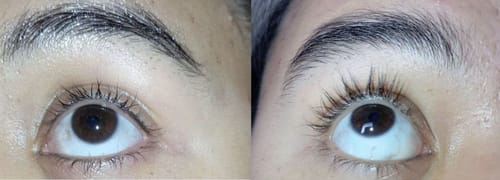Customer photo review of Suero para pestañas y cejas