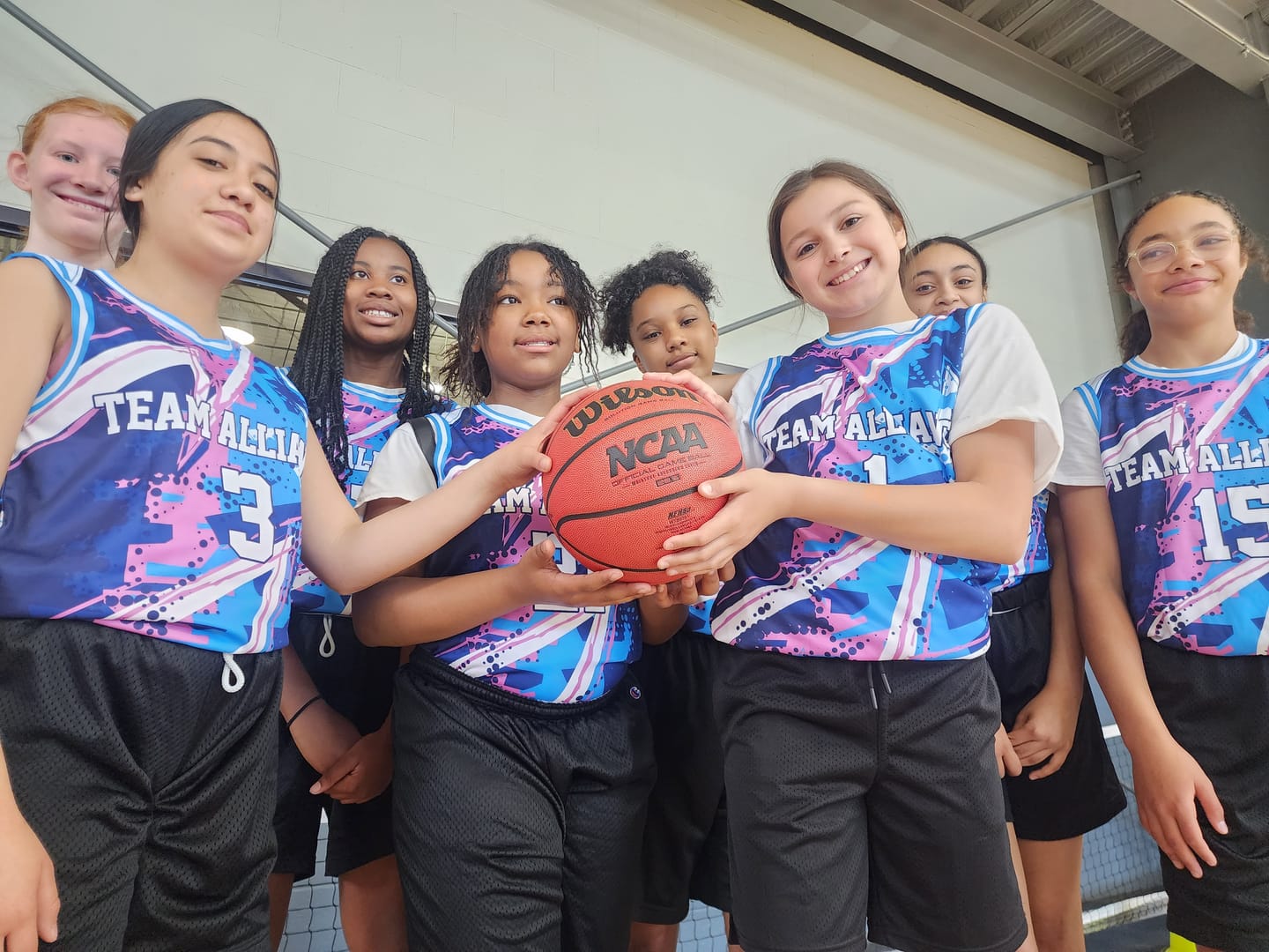 Customer photo review of Custom Reversible Basketball Suit for Adults and Kids Personalized Jersey Pink&Blue