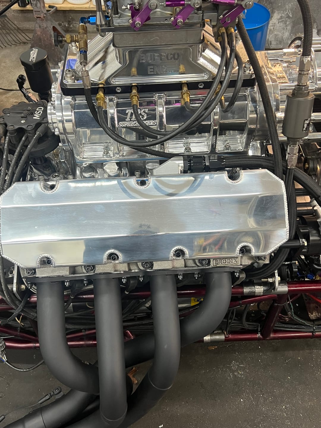 Customer photo review of Motion Raceworks Billet Valve Cover Breather / Oil Drain Billet (Single) 32-120-S