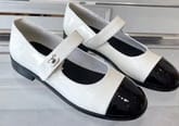 Customer photo review of mary janes white black patent calfskin