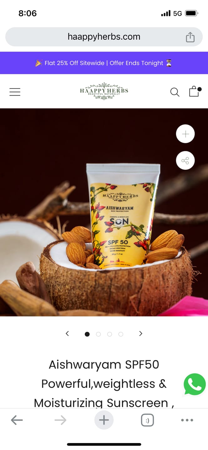 Customer photo review of Aishwaryam SPF50  Powerful,weightless & Moisturizing Sunscreen  , Pa++,uva& Uvb Protection