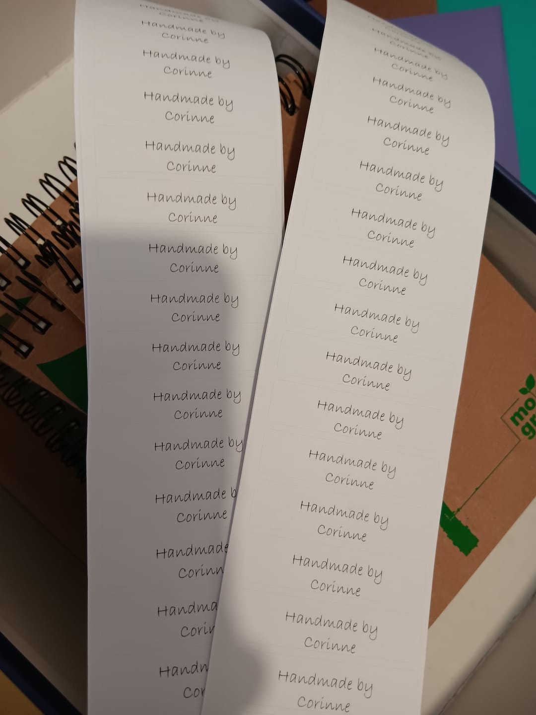 Customer photo review of A4 Format Rectangle Labels 46 x 11.11mm 84 Labels Per Sheet-100 Sheets