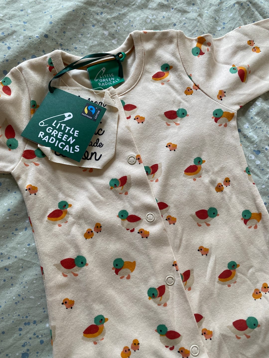 Customer photo review of Weather For Ducks Organic Babygrow