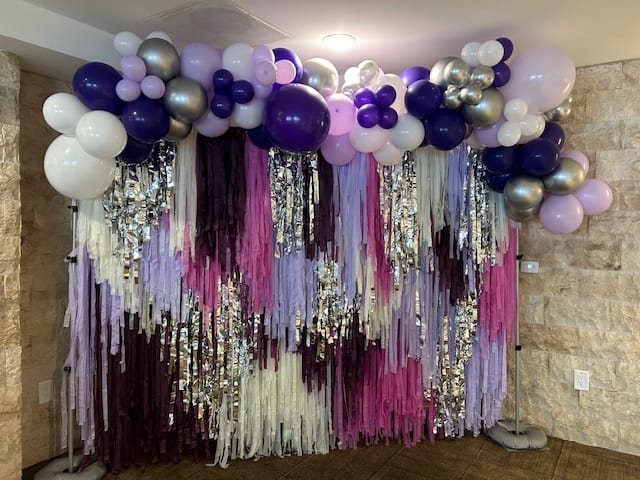 Customer photo review of Purple & White Balloon Kit