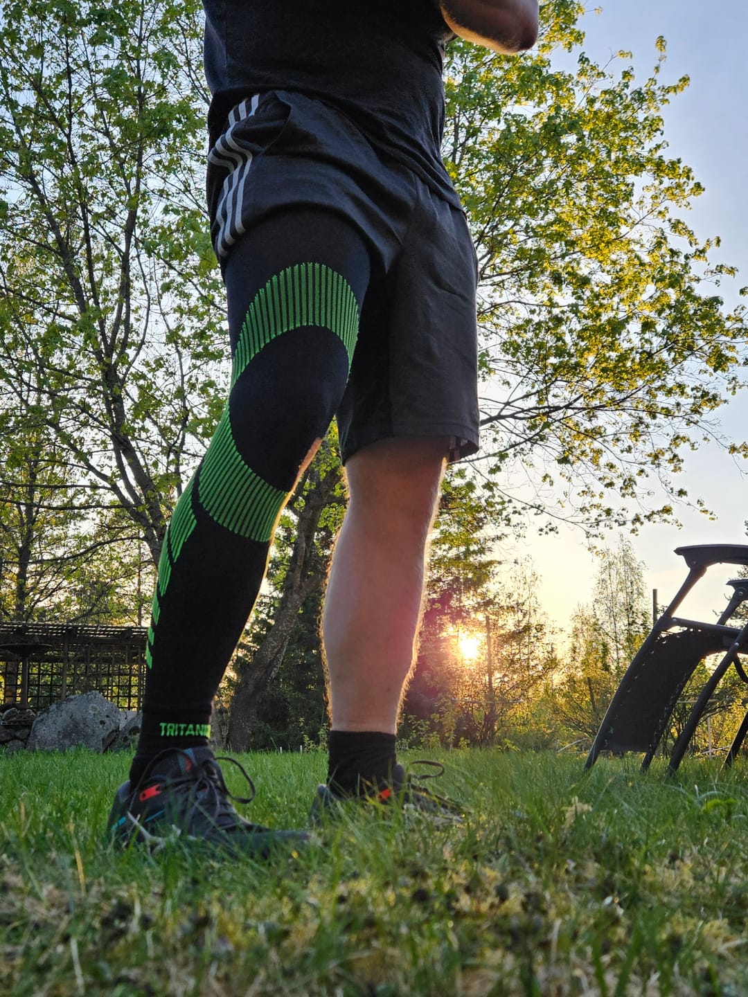Customer photo review of eXtend High – Kompressiolahkeet – Musta/Lime