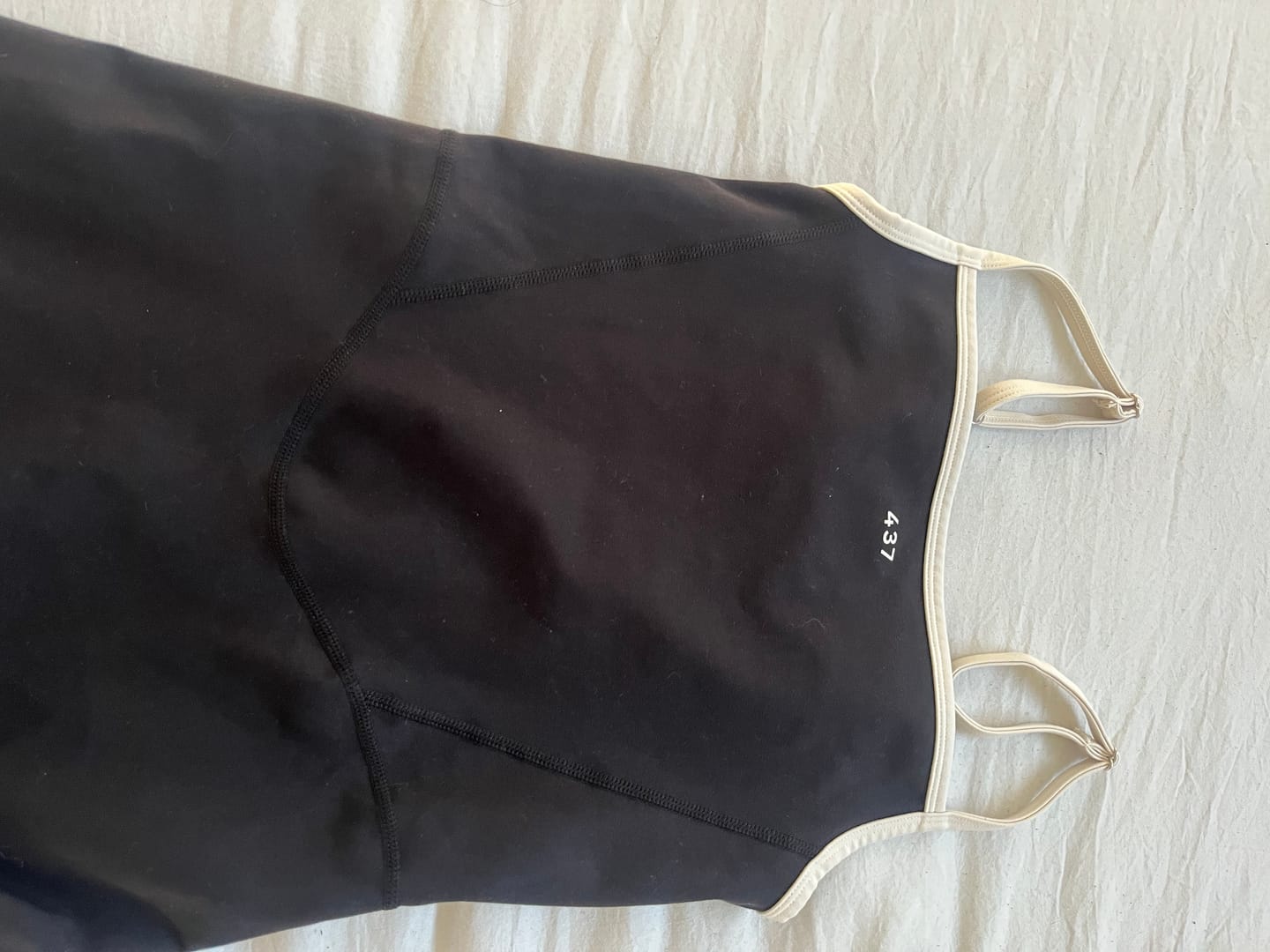 Customer photo review of The Shorts Onesie / Black-Crème