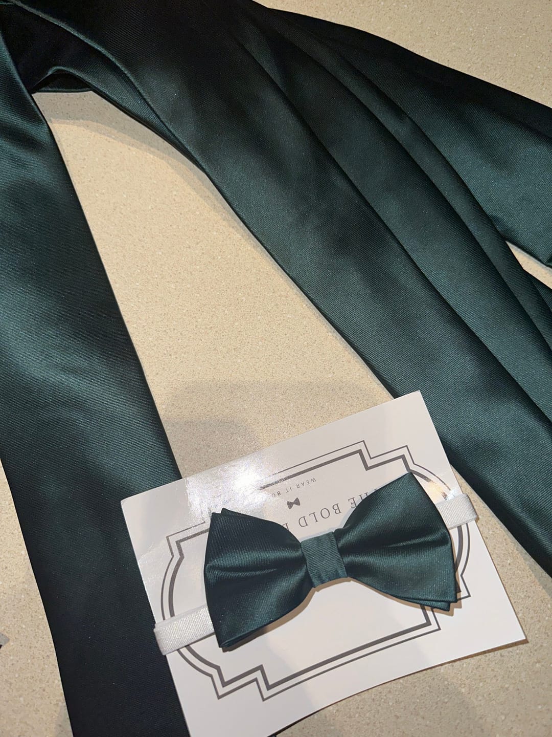 Customer photo review of Emerald Satin Necktie