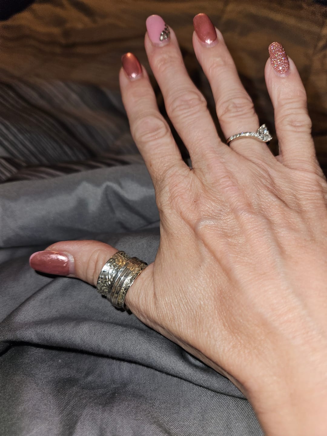 Customer photo review of Sterling Silver Flowers Meditation Ring