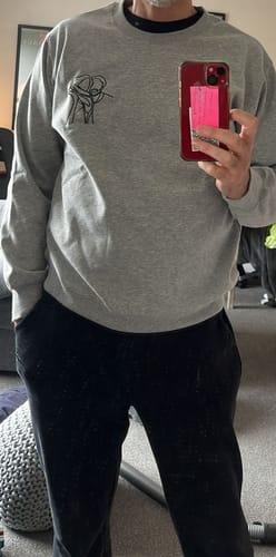 Customer photo review of Mystichot Custom Embroidered Fleece Sweatshirt Portrait Couple Family Gift